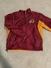 Vintage NFL Team Apparel Washington Redskins Reversible Jacket Burgundy Yellow 