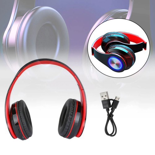 Super Bass Wireless Bluetooth Headphones Foldable Stereo Earphones Headsets Mic - Picture 8 of 12
