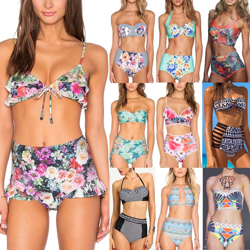 Beach Babe Essential Bikini Set w/ Push-Up Padded Bra Stylish Swimwear for Women