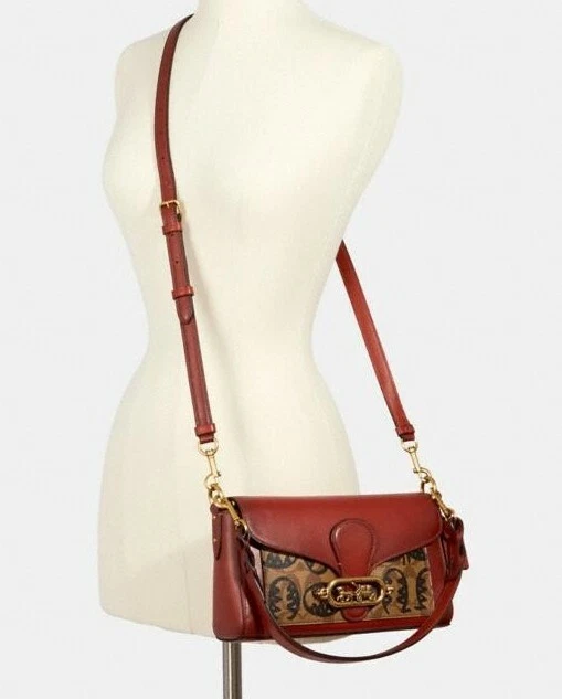 Coach Jade Shoulder Bag In Signature Canvas With Rexy By Guang Yu