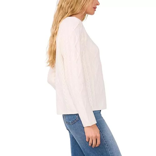 Vince Camuto Women's Cable Sweater Size L Antique White - 第 2/5 張圖片