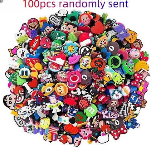 30/50/100pc Croc Charms Mega Value Bundle Random Mix Shoe Charms Cartoon Tool UK - Picture 12 of 12