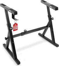 Heavy Duty Folding Keyboard Stand with Adjustable Height  Width, Black