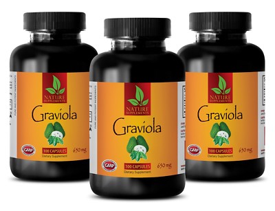 Lose Weight Quick - GRAVIOLA 650mg - Graviola Soursop Guanabana Extract - 3 Bot