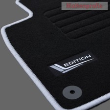 Velours Logo Fußmatten silber für VW Passat 3B 3BG B5 B6 ab Bj.10/1996-2005 rund