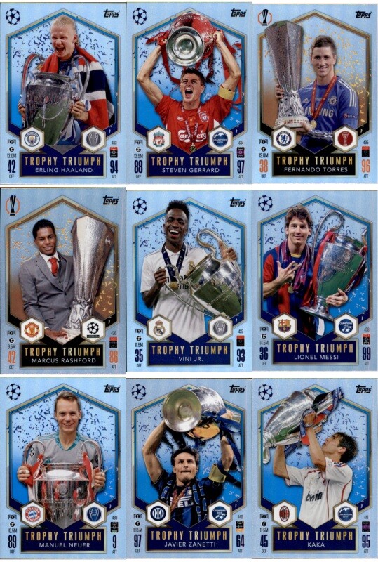 Champions League 2024/25 - Trading Cards Set alle 9 Trophy Triumph