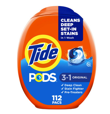 Tide PODS Liquid Laundry Detergent Pacs, Original Scent, 112 Count