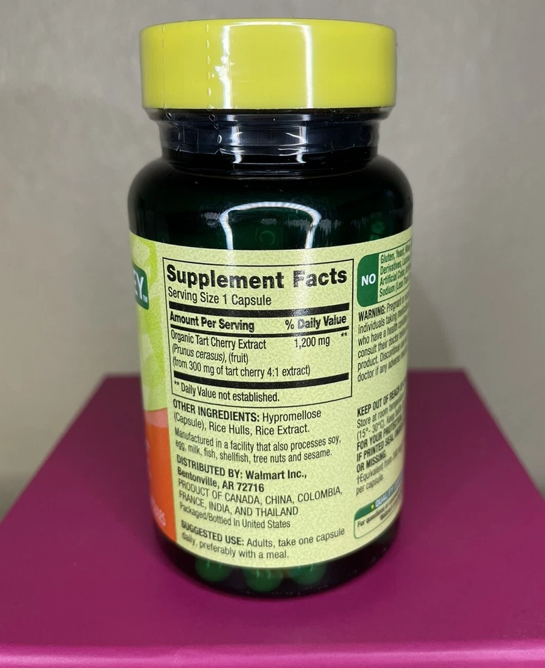 Extrato de cereja azeda Spring Valley suplemento antioxidante dietético pacote com 1.200 mg 270 ct - Imagem 2 de 2