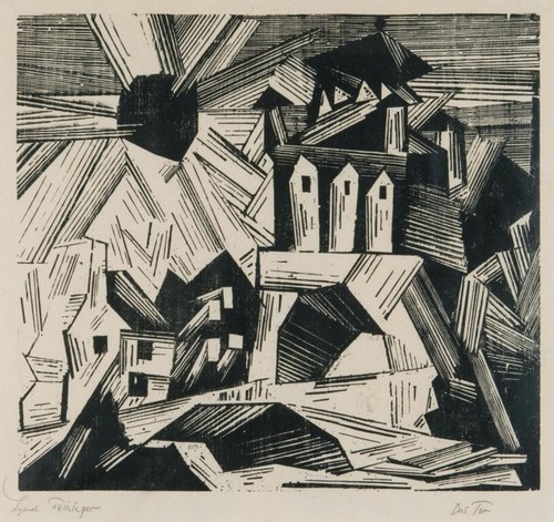 City and the Sea Lyonel Feininger 1919 German Expressionist Woodcut Print - Picture 2 of 2