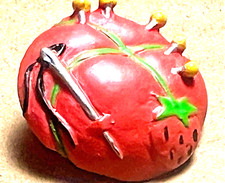 Pretty Chunky Burnt Red PIN CUSHION PINCUSHION Plastic Realistic Button 3/4” Sew