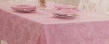 Fabric Tablecloth 60" Round 4-6 people DAMASK FLOWERS ON PINK, SPRING DAYS, NB
