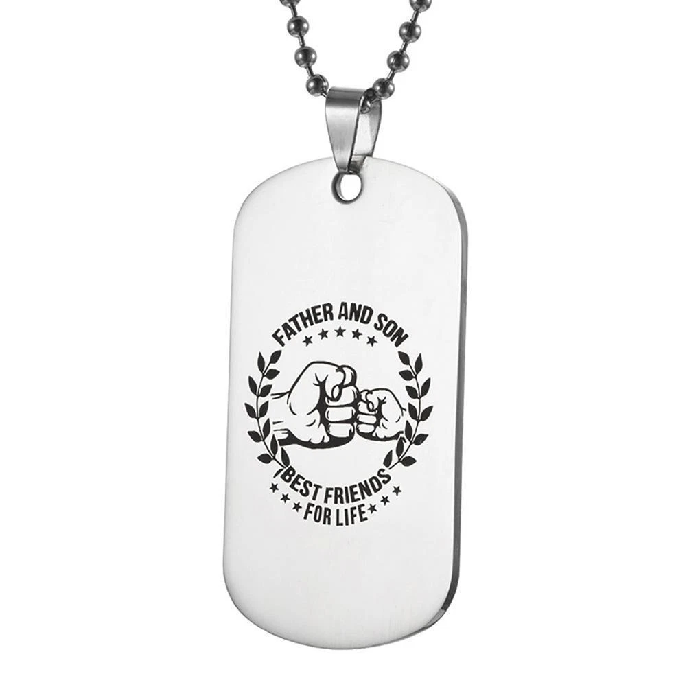 Father and Son Best Friends For Life Dog Tag Dad Son Family