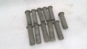 CLEVIS PINS, 7/8" DIAMETER, 3-1/4" LENGTH, HEAD 2.15" H X 1.24" DIA  (LOT OF 11)