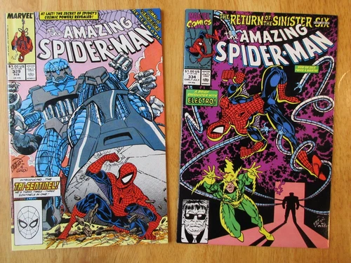 Lot of *2* AMAZING SPIDER-MAN: #329, 334 (VF/NM) **Very Bright & Glossy!**