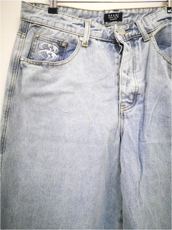 BoohooMan Baggy Rigid Denim Jeans UK