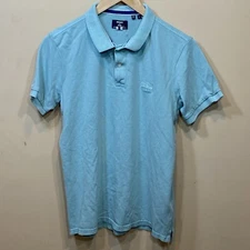 Superdry Premium Polo Shirt Mens L Chest Embroidered Organic Cotton BLUE M/L