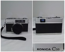 Konica C35 Point and Shoot Film Camera Silver and Black Untested J2180
