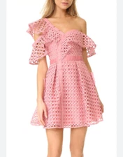 AMO Dress Size 6-8 Pink Mini Fit & Flare off Shoulder Party Function