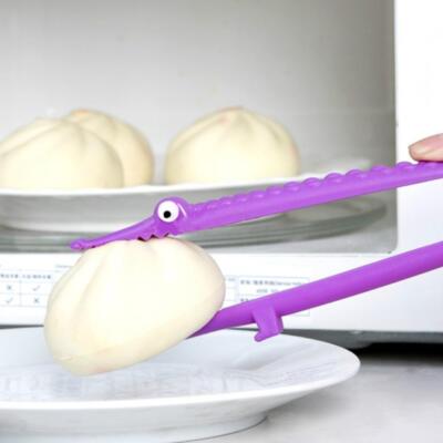 Silicone Cooking Kitchen Tongs Food BBQ Salad Bacon Steak Hot L1 E6F3 Y3R7