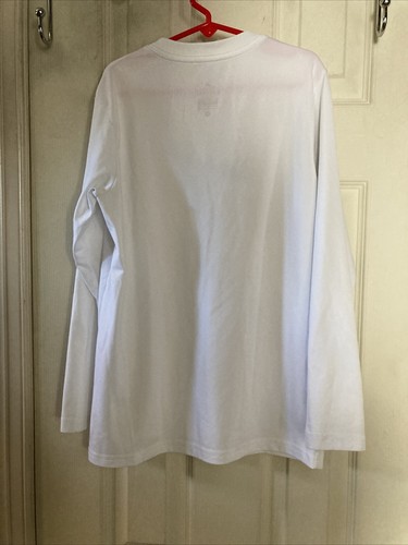 NIKE DRI FIT UNISEX KIDS WHITE LS LIGHTWT POLYESTER ACTIVEWEAR TOP SZ SMALL - Picture 12 of 13