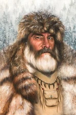 Mountain Man painting Artwork Fur Trapper Canvas Print