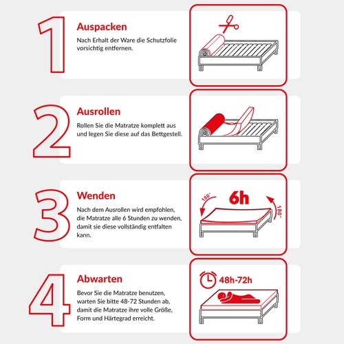 Matratze 90x200 Taschenfederkern CARPI H2 H3 7 Zonen Visco Latex 24 cm JERSEY - Bild 10 von 12