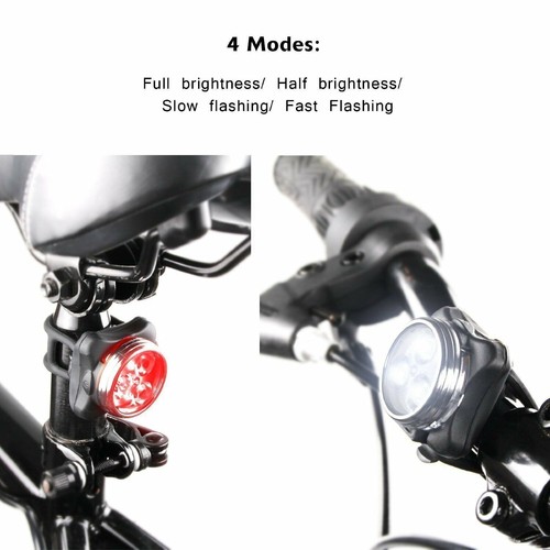Waterproof Bicycle Bike Lights Front Rear Tail Light Lamp USB Rechargeable IPX4 - Picture 6 of 15