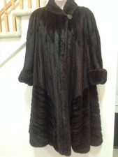 Plus Size Natural Mahogany Female Mink Fur Coat, Size Xl