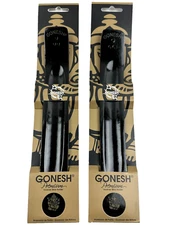(2) Gonesh Incense Burner Holder 3 Sticks - Black Wood Ash Catcher Smell Great