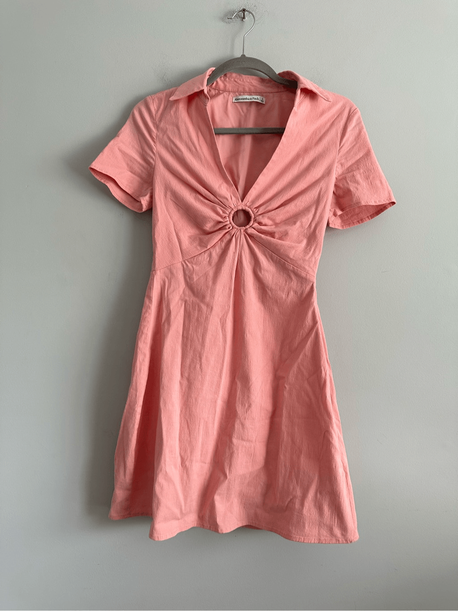 knee length dresses for ladies Abercrombie & Fitch Floral Front Cutout Lined Dress NWT- Size S Petite   The Saved Collection