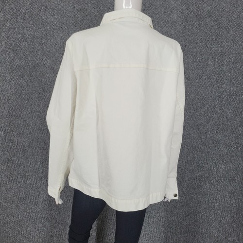 Women With Control My Wonder Denim Button Jacket X-Large Siz White Top w Pockets - Picture 6 of 11
