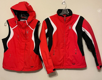 Spyder Ski Jacket & Vest 3 in 1  Worn Together or Separate Waterproof Size 6