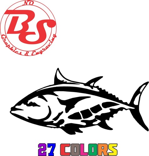 Decalcomania 6" tonno rosso giallo pesca vinile offshore oceano acqua salata pesce noBS - Foto 15 di 42