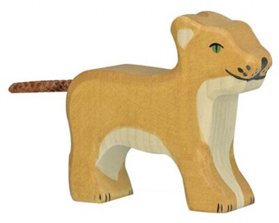 Holztiger 80141 Löwe, klein, stehend Holzfigur bemalt