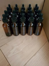 20 Amber Glass Storing Bottle Glass Steam Eye Dropper Tincture Oil 2 Oz
