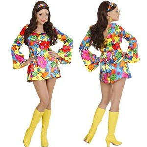 Kostum Flower Girl Damen Karneval 70er Jahre Hippie Flower Power Schlagermove Ebay
