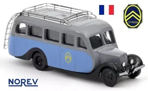 Citroen U23 autocar 1947 bleu & gris - toit gris - NOREV - Echelle 1/87 - Ho