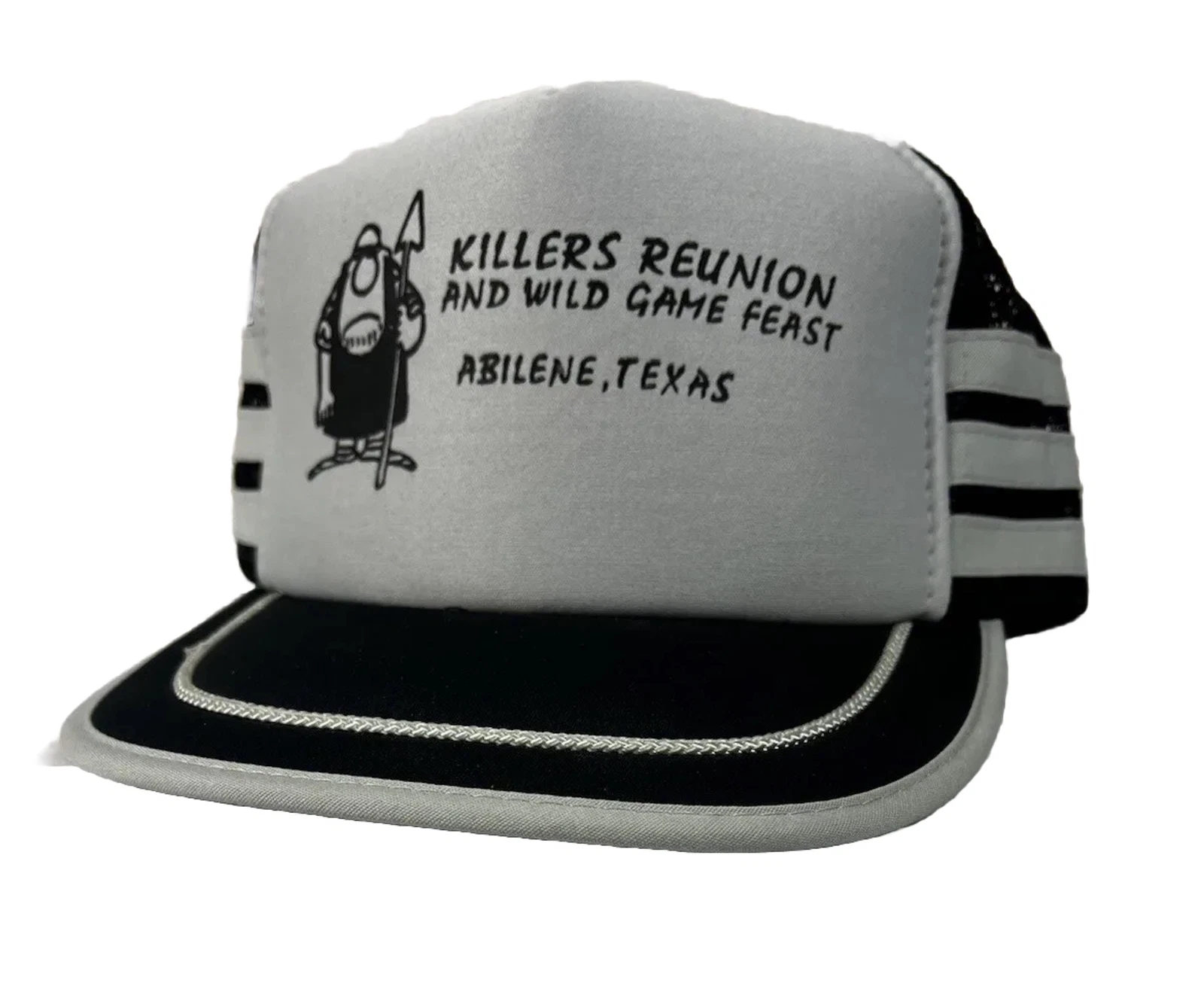 Vintage Nissin Three Stripe Trucker Snapback Hat KILLERS REUNION Wild Game Feast
Opens in a new wind