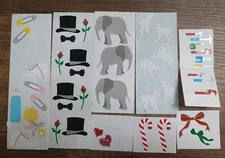 Mrs. Grossman's Sticker Lot Full Partial Sheets Candy Canes Lamb Elephant Baby