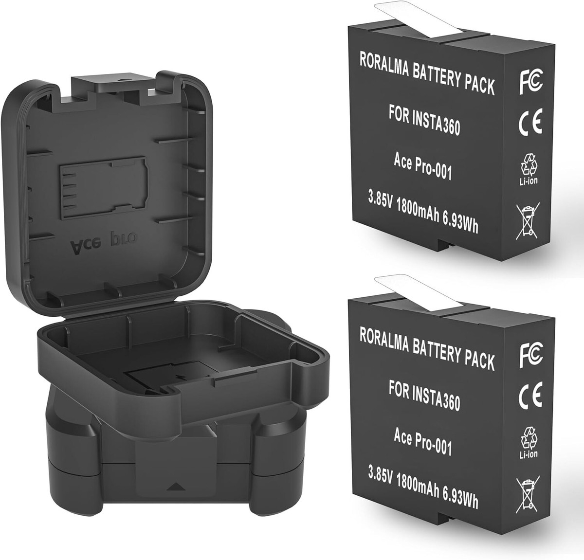 2Pack Battery & Battery Storage Case for Insta360 Ace Pro
