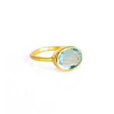 Blue TopazBlue Topaz ring, Vermeil Gold ring, london blue topaz