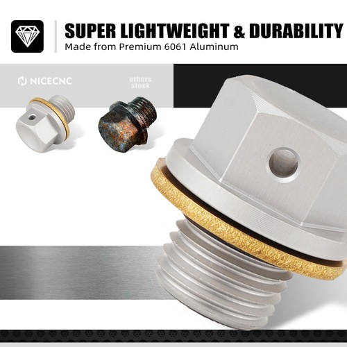 Magnetic Oil Drain Plug For Suzuki RM125 RM250 1993-2008 RMZ250 2007-2023 Silver - Picture 5 of 12
