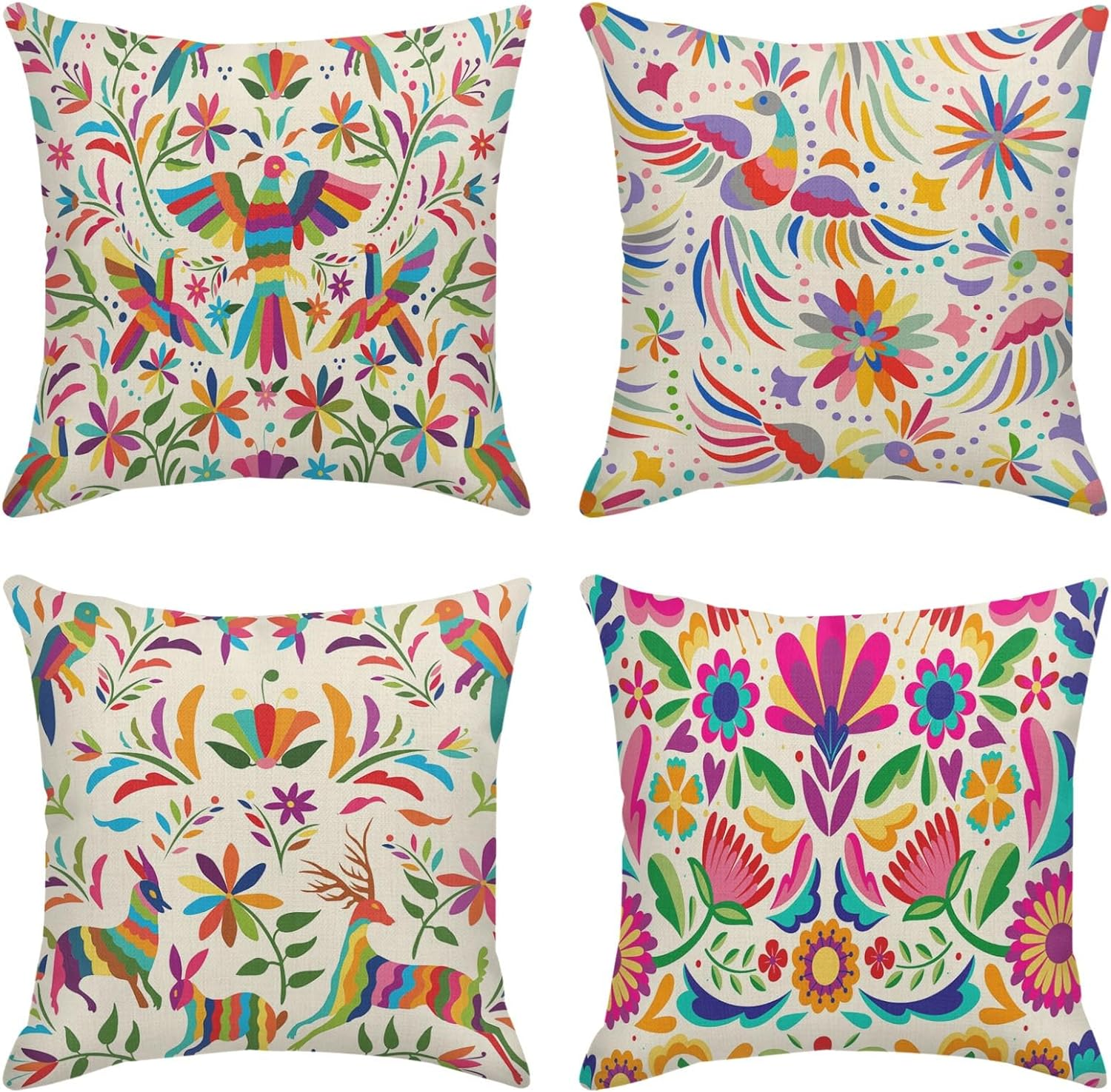 Throw Pillow Covers Home Decor Set of 4 Pillow Cases Decorative 18 X 18 Inches C-image