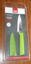 Kuhn Rikon Swiss Colori + Classic Paring Knife green w sheath