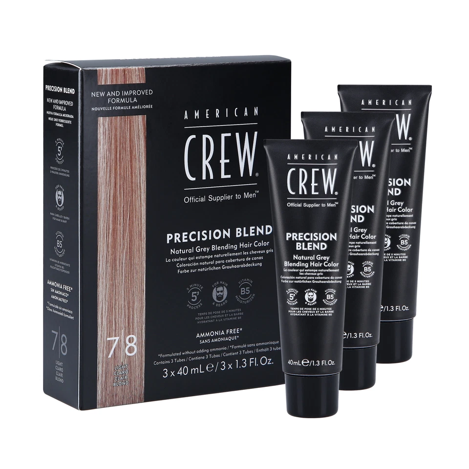 AMERICAN CREW Precision Blend Haartönung Light (7-8) 3x40ml