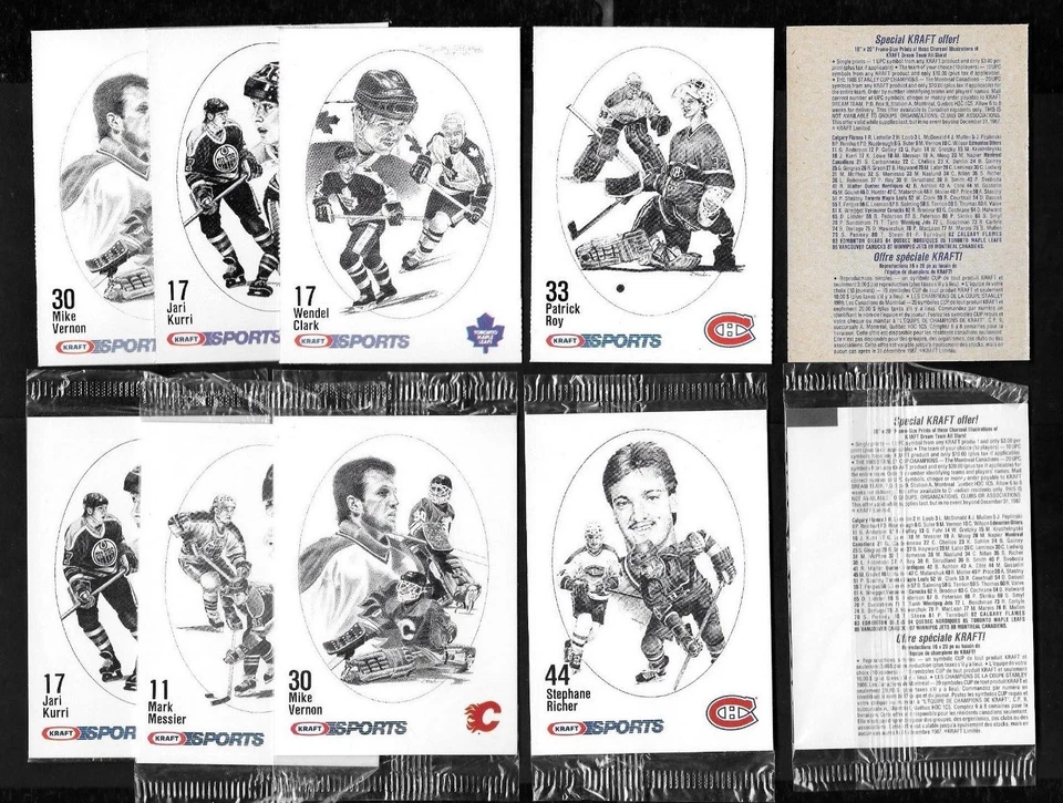 1986-87 KRAFT DRAWING THICK BLUE BACK CARD & THIN CELLO & SINGLES SEE LIST - Image 2 of 2