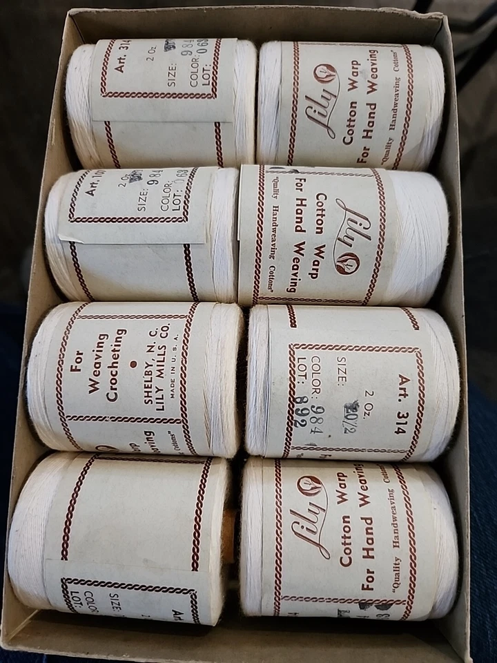 Hilo de algodón vintage lirio tejido a mano 8 - 2 oz tubos hechos en EE. UU. color #984 artesanías Foto 3 de 4