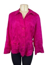 Jones New York Collection Women's Pink Textured Button-Front Blazer Jacket Sz 8