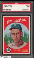 1959 Topps #525 Jim Coates New York Yankees PSA 7 NM