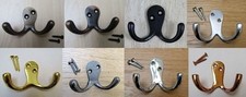DOUBLE ROBE HOOK old style Rustic Robe coat hooks vintage old English Georgian